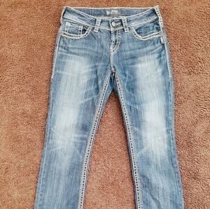 Silver Suki Straight Legged Denim Jeans Size 29 X 30